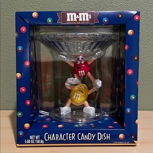 M&M'S Collector Series Candy Dish with Red and Yellow Characters